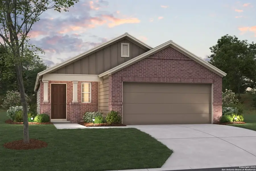 Front exterior of a new home in Winding Brook, San Antonio, TX, highlighting curb appeal (Image 1). Front exterior of a new home in Winding Brook, San Antonio, TX, highlighting curb appeal (Image 1).