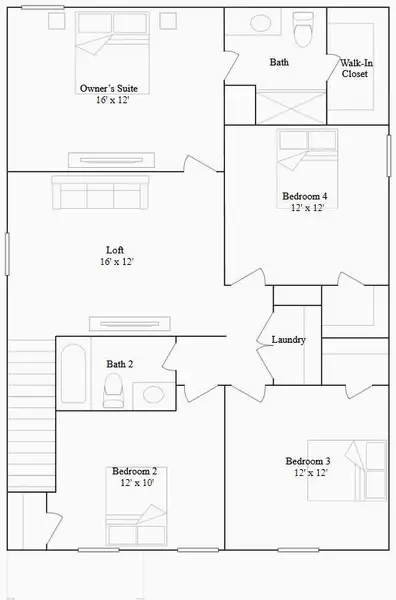 2D floor plan layout of this home in Esperanza, Richmond, TX (Image 4).