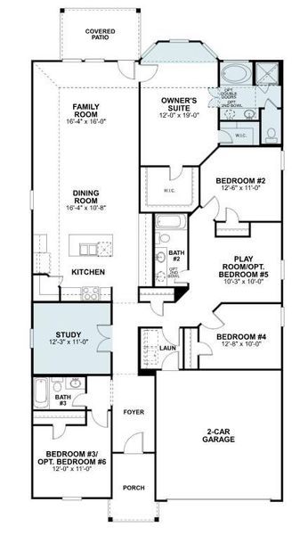2D floor plan layout of this home in Lone Star Landing, Montgomery, TX (Image 4).