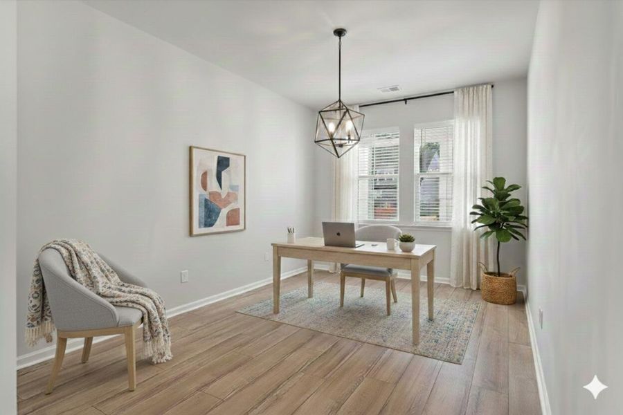Furnished interior view inside a new home in Sweetgrass at Summers Corner, Summerville (Image 13).