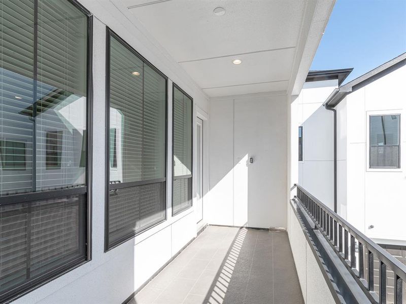 2nd Floor - Covered Balcony comes standard with connections for mounted TV and ceiling fan.