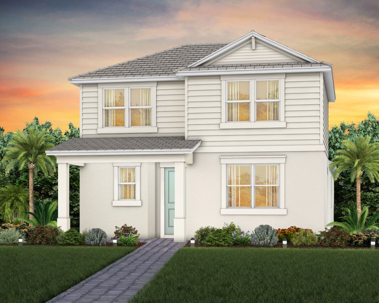 Representative exterior photo of a completed home built from the Kelsey II by Pulte Homes in SeaFlower, Bradenton, FL (Image 16). Representative exterior photo of a completed home built from the Kelsey II by Pulte Homes in SeaFlower, Bradenton, FL (Image 16).