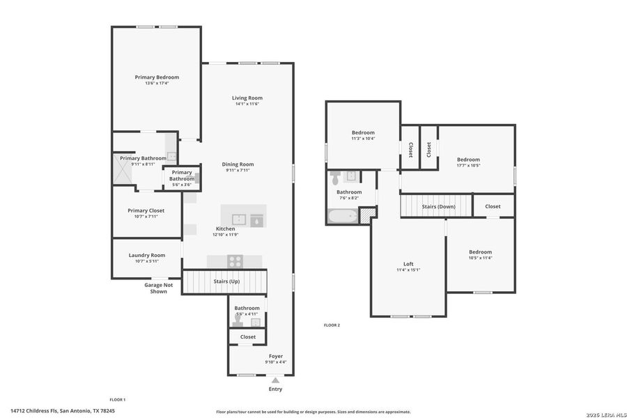2D floor plan layout of this home in Stonehill, San Antonio, TX (Image 4).
