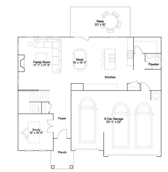 2D floor plan layout of this home in Wellington Estates, Madison, GA (Image 2). 2D floor plan layout of this home in Wellington Estates, Madison, GA (Image 2).
