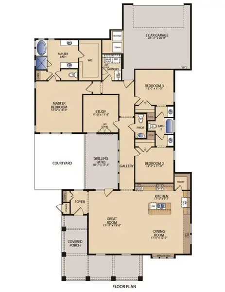 2D floor plan layout of this home in Easton Park, Austin, TX (Image 5).
