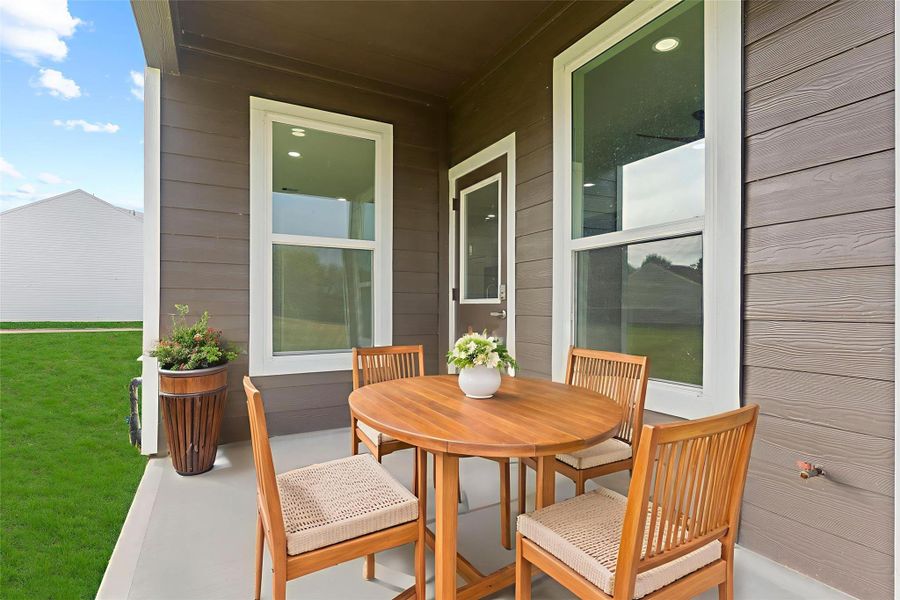 Step outside to your covered patio with gas line for your outdoor grill. * Virtual stage*