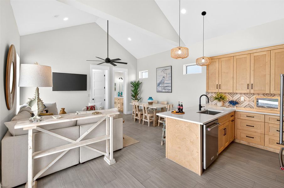 Furnished interior view inside a new home in , Port Aransas (Image 15).
