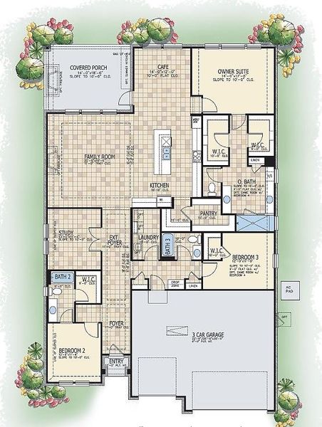 2D floor plan layout for the Dogwood by Caldwell Homes in Chambers Creek, Willis, TX (Image 4). 2D floor plan layout for the Dogwood by Caldwell Homes in Chambers Creek, Willis, TX (Image 4).