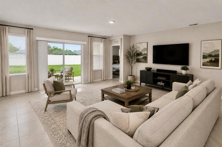 Furnished interior view inside a new home in Wind Meadows South, Bartow (Image 11). Furnished interior view inside a new home in Wind Meadows South, Bartow (Image 11).