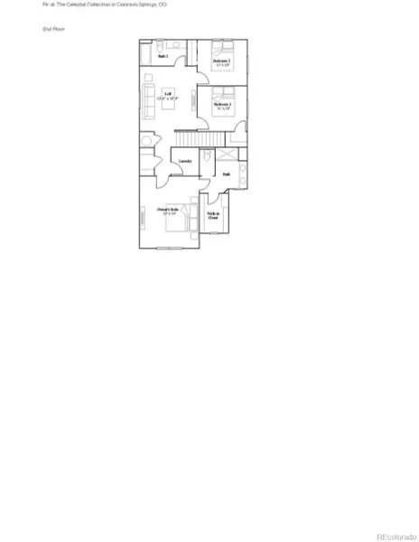 2D floor plan layout of this home in Copper Chase: The Celestial Collection, Colorado Springs, CO (Image 3).