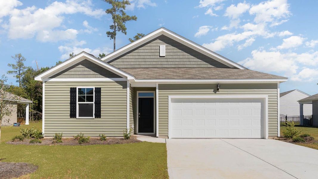 Representative exterior photo of a completed home built from the KERRY by D.R. Horton in Harper Meadows, Loris, SC (Image 1).
