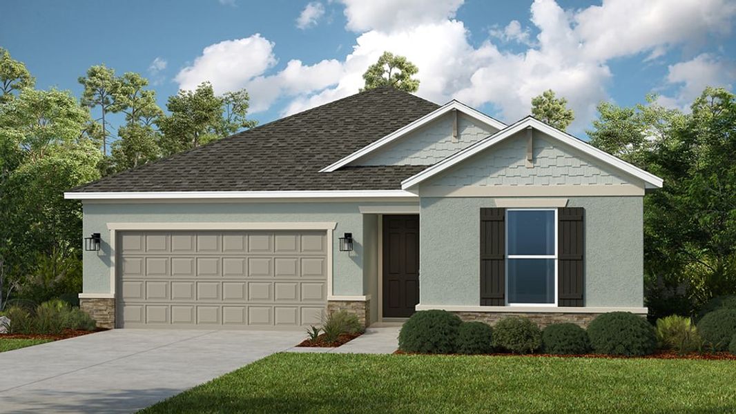 Representative exterior photo of a completed home built from the Biloxi by Taylor Morrison in Windward Preserve, Cocoa, FL (Image 1).