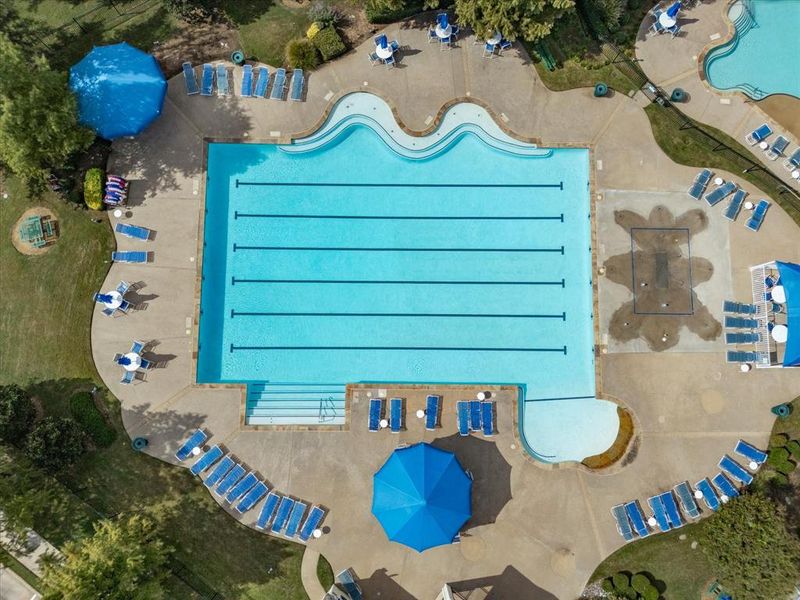 Aerial view of a pool Aerial view of a pool