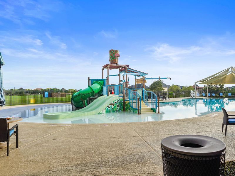 The activity pool is a dream for kids and families, complete with slides, splash zones, and plenty of space to play.