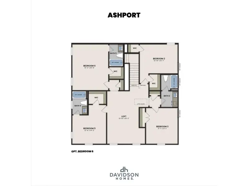 2D floor plan layout for the The Ashport G by Davidson Homes LLC in Melody Lakeside Estates, Buford, GA (Image 8). 2D floor plan layout for the The Ashport G by Davidson Homes LLC in Melody Lakeside Estates, Buford, GA (Image 8).