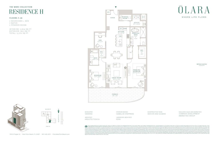 2D floor plan layout of this home in Olara, West Palm Beach, FL (Image 5).