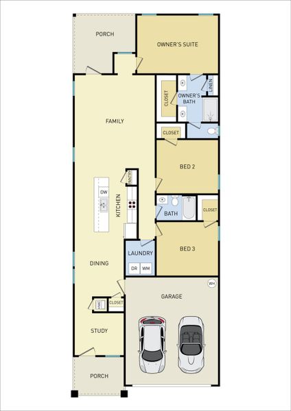 2D floor plan layout of this home in Longview Estates, Crestview, FL (Image 6).