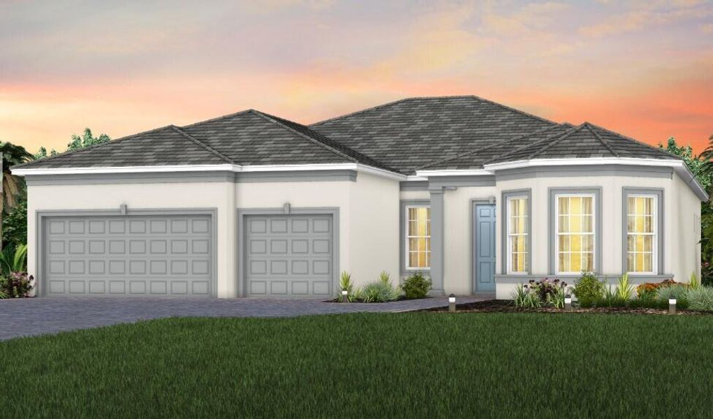 Front exterior of a new home in , Stuart, FL, highlighting curb appeal (Image 1). Front exterior of a new home in , Stuart, FL, highlighting curb appeal (Image 1).