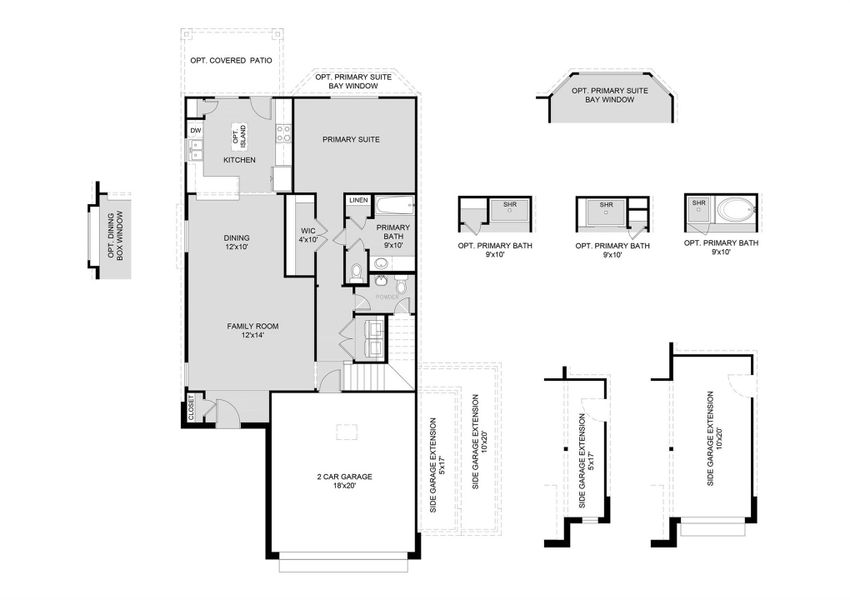 2D floor plan layout of this home in Mackenzie Creek, Conroe, TX (Image 3).