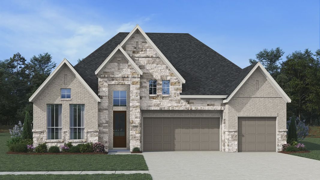 Representative exterior photo of a completed home built from the Sydney by Chesmar Homes in Westland Ranch, League City, TX (Image 21). Representative exterior photo of a completed home built from the Sydney by Chesmar Homes in Westland Ranch, League City, TX (Image 21).