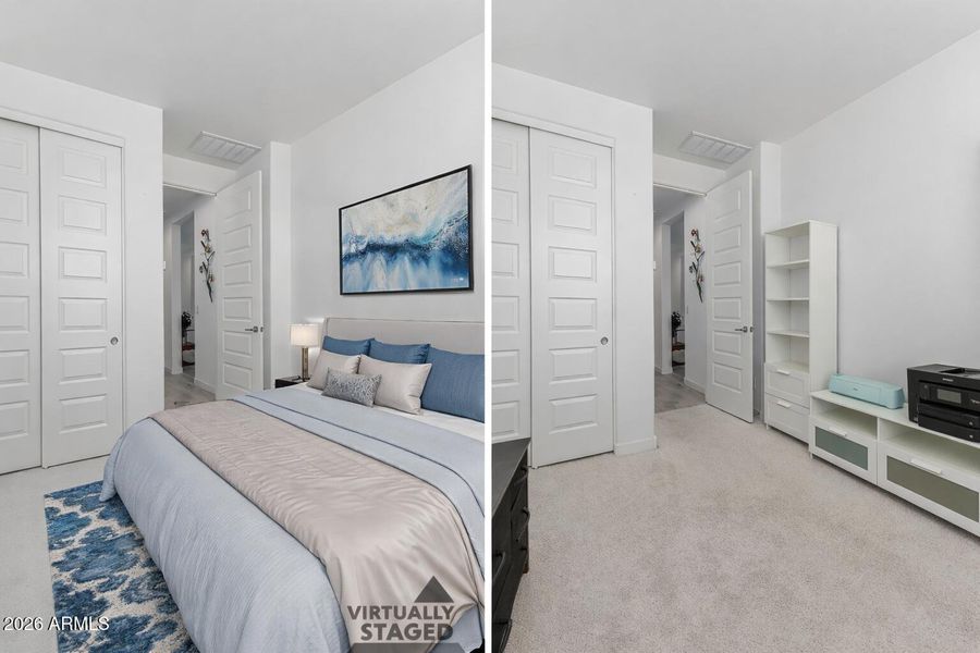 Staged bedroom vs craft room comparison