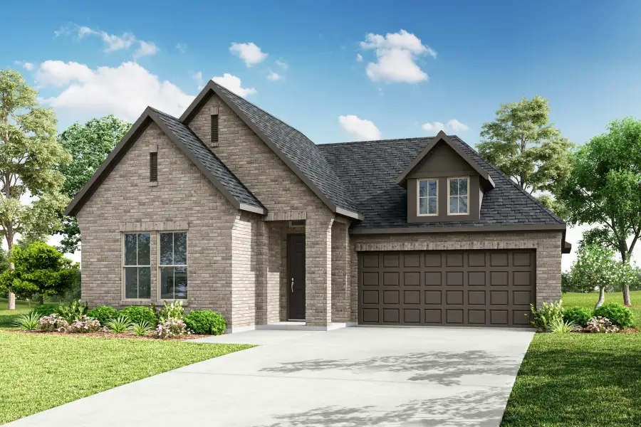 Representative exterior photo of a completed home built from the Ava by Tri Pointe Homes in View at the Reserve, Mansfield, TX (Image 2). Representative exterior photo of a completed home built from the Ava by Tri Pointe Homes in View at the Reserve, Mansfield, TX (Image 2).