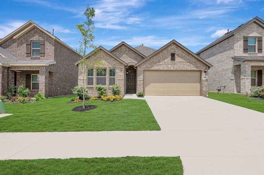 Front exterior of a new home in Tarrytown, Crowley, TX, highlighting curb appeal (Image 1). Front exterior of a new home in Tarrytown, Crowley, TX, highlighting curb appeal (Image 1).