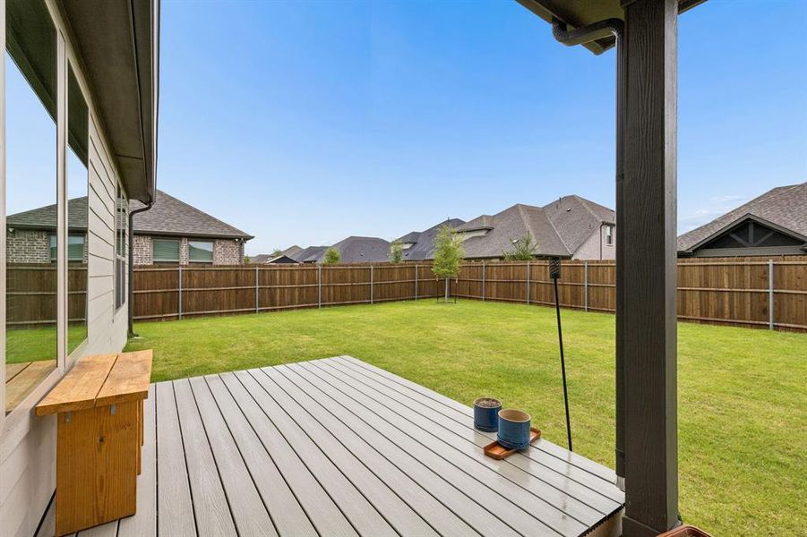 Large backyard with deck Large backyard with deck