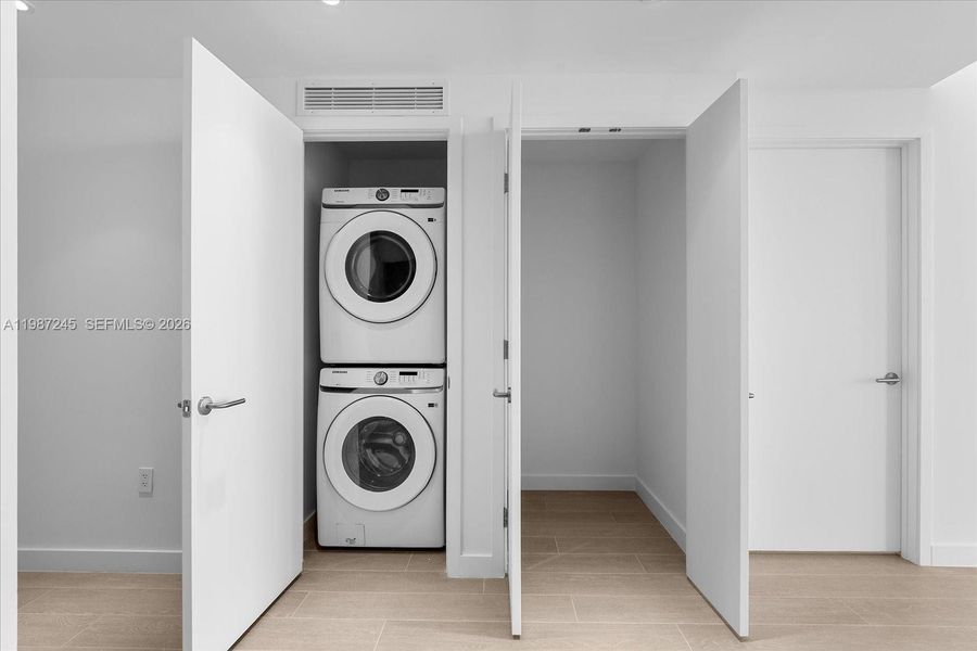 Washer/dryer in living room Washer/dryer in living room