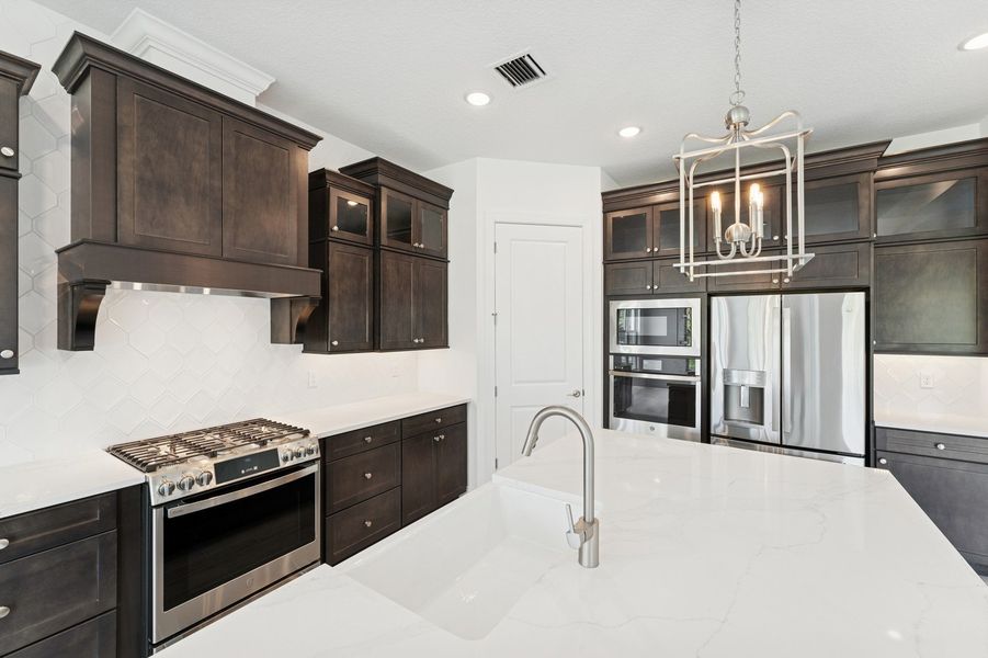 Kitchen with brushed nickel accents