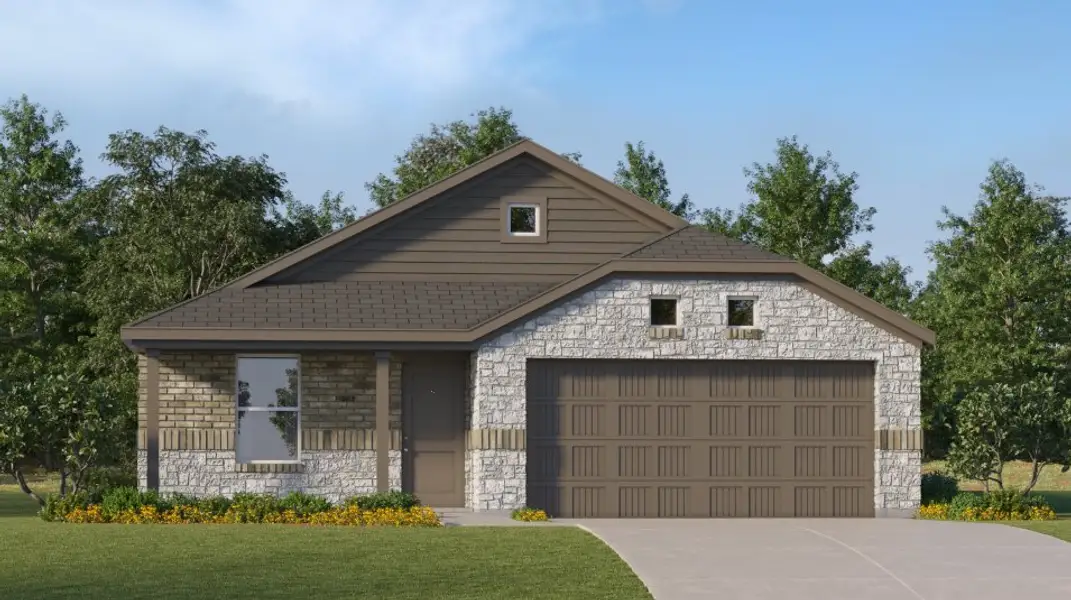 Front exterior of a new home in McKenzie Trails, Balch Springs, TX, highlighting curb appeal (Image 1). Front exterior of a new home in McKenzie Trails, Balch Springs, TX, highlighting curb appeal (Image 1).