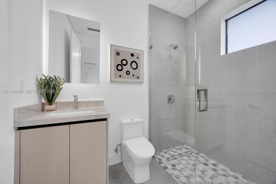 Furnished interior view inside a new home in , Miami (Image 10).
