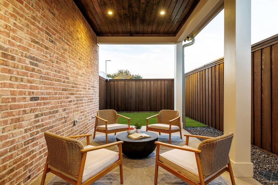 Exterior details and patio area of a home in , Dallas (Image 3). Exterior details and patio area of a home in , Dallas (Image 3).