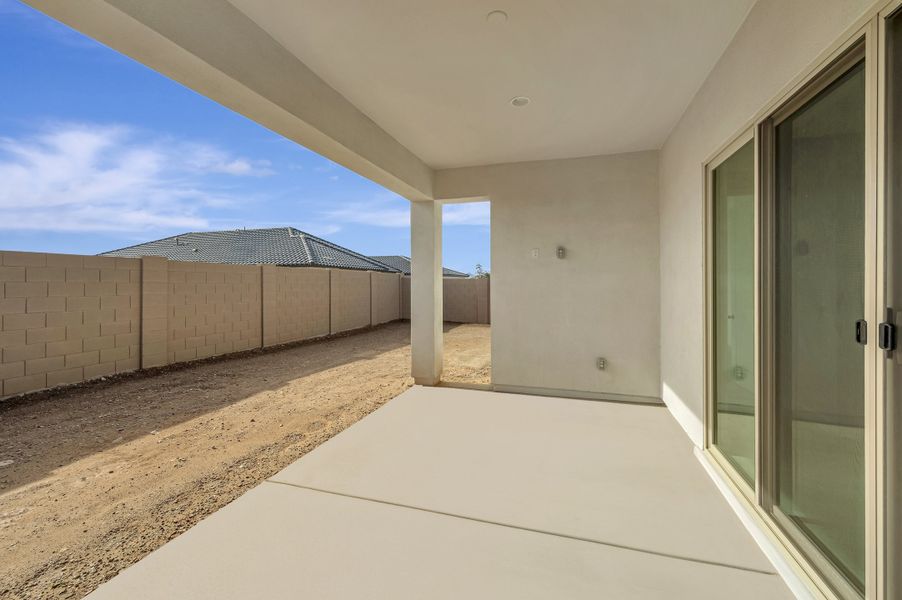 Exterior details and patio area of a home in Tavolo at Soleo, San Tan Valley (Image 3). Exterior details and patio area of a home in Tavolo at Soleo, San Tan Valley (Image 3).