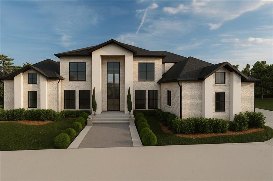 Front exterior of a new home in , Powder Springs, GA, highlighting curb appeal (Image 14).