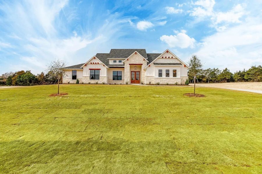 Representative exterior photo of a completed home built from the The Luke by Elmwood Custom Homes in Ranch at Stone Hill, Waxahachie, TX (Image 3).