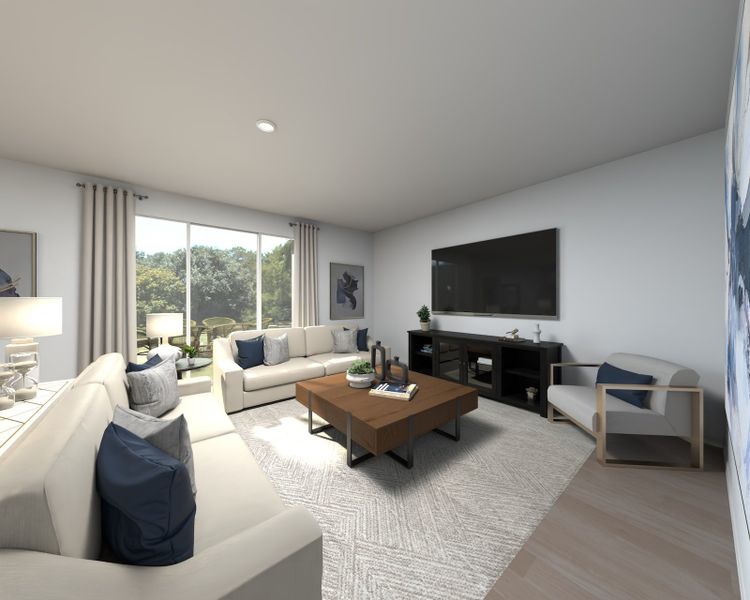 The Chesapeake Floorplan Living Room Rendering.