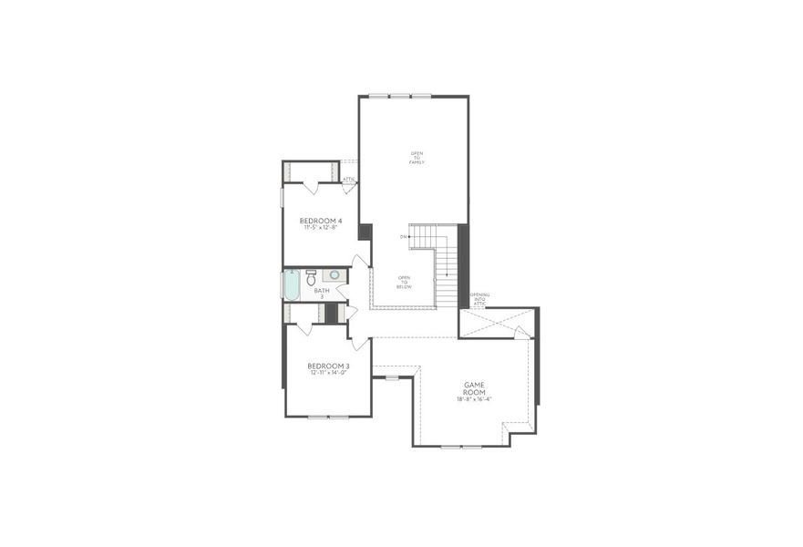 2D floor plan layout for the Verdin by Tri Pointe Homes in Oakhill Reserve, Tomball, TX (Image 4).