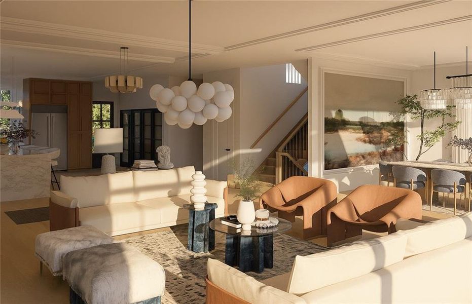 Furnished interior view inside a new home in Echo at Crabapple, Milton (Image 8). Furnished interior view inside a new home in Echo at Crabapple, Milton (Image 8).