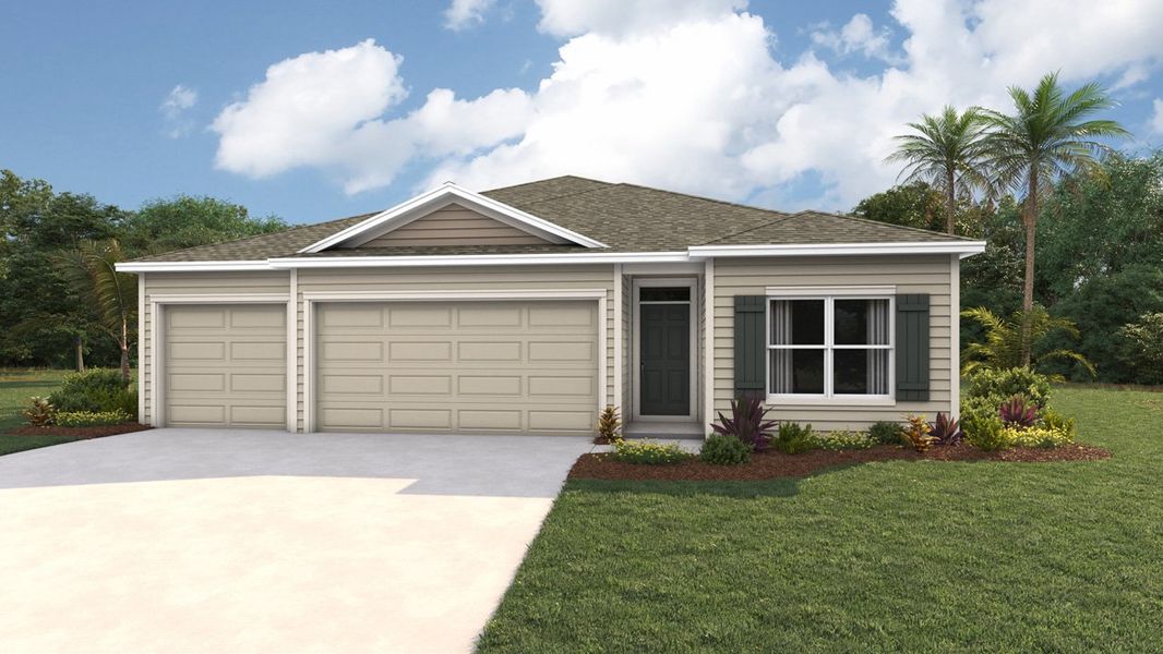 Front exterior of a new home in Oaks Preserve, Gainesville, FL, highlighting curb appeal (Image 1). Front exterior of a new home in Oaks Preserve, Gainesville, FL, highlighting curb appeal (Image 1).