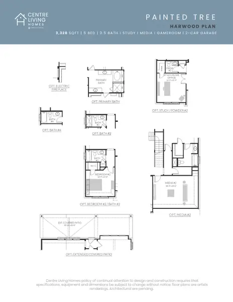 2D floor plan layout for the Harwood by Centre Living Homes in Painted Tree Woodland West, McKinney, TX (Image 4). 2D floor plan layout for the Harwood by Centre Living Homes in Painted Tree Woodland West, McKinney, TX (Image 4).