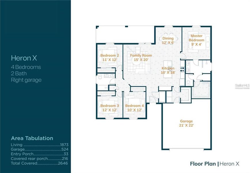 2D floor plan layout of this home in , Ocala, FL (Image 4).