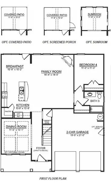 2D floor plan layout for the Fleetwood by D.R. Horton in Harrison Valley, Simpsonville, SC (Image 5).