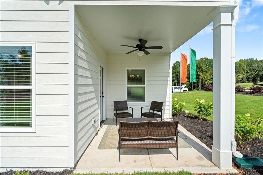 Exterior details and patio area of a home in Sanders Park, Austell (Image 2). Exterior details and patio area of a home in Sanders Park, Austell (Image 2).