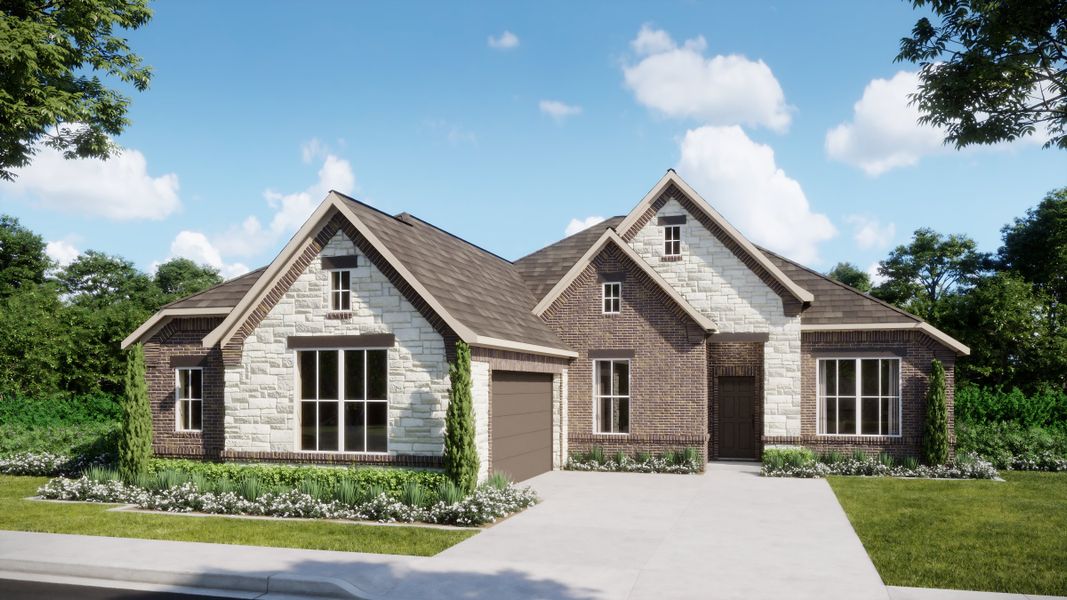 Representative exterior photo of a completed home built from the Concept 2267 by Risewell Homes in Abe's Landing, Granbury, TX (Image 10). Representative exterior photo of a completed home built from the Concept 2267 by Risewell Homes in Abe's Landing, Granbury, TX (Image 10).