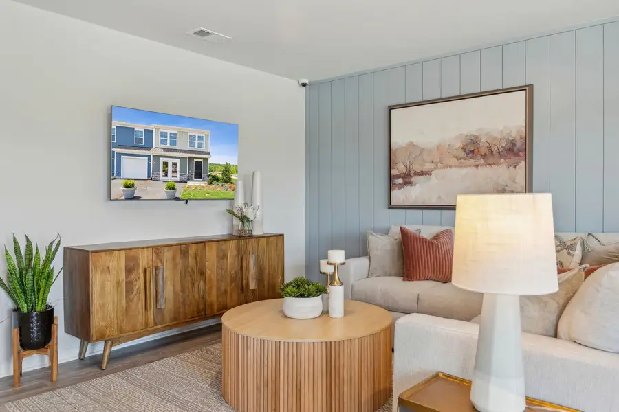 Representative furnished interior of a home built from the The Rutledge by Stanley Martin Homes in Essence at Trinity Townhomes, Columbia (Image 13).