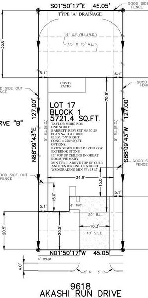 9618 Akashi Run Drive preliminary plot plan 9618 Akashi Run Drive preliminary plot plan