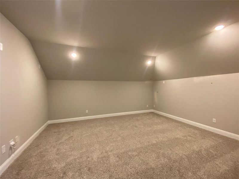 Awesome medio room with no windows, can lighting, and prewired for TV & surround sound for watching TV, gaming, or movies