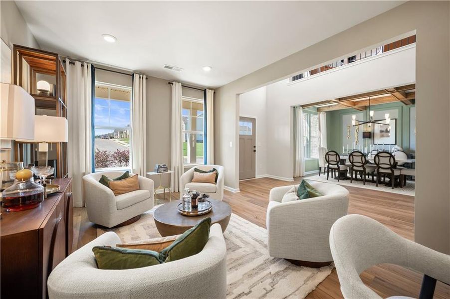 Furnished interior view inside a new home in Adagio, Dacula (Image 7). Furnished interior view inside a new home in Adagio, Dacula (Image 7).