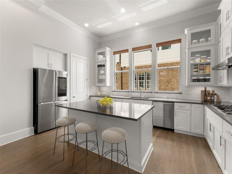 Image virtually staged to show use of space.